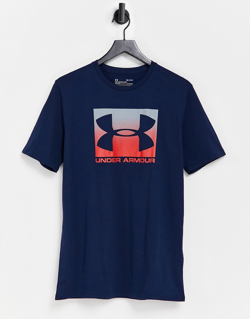 Under Armour Training Boxed logo t-shirt in navy