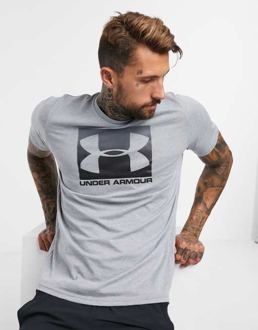 Under Armour - Training Boxed - T-shirt grigia con logo, 3 di 4