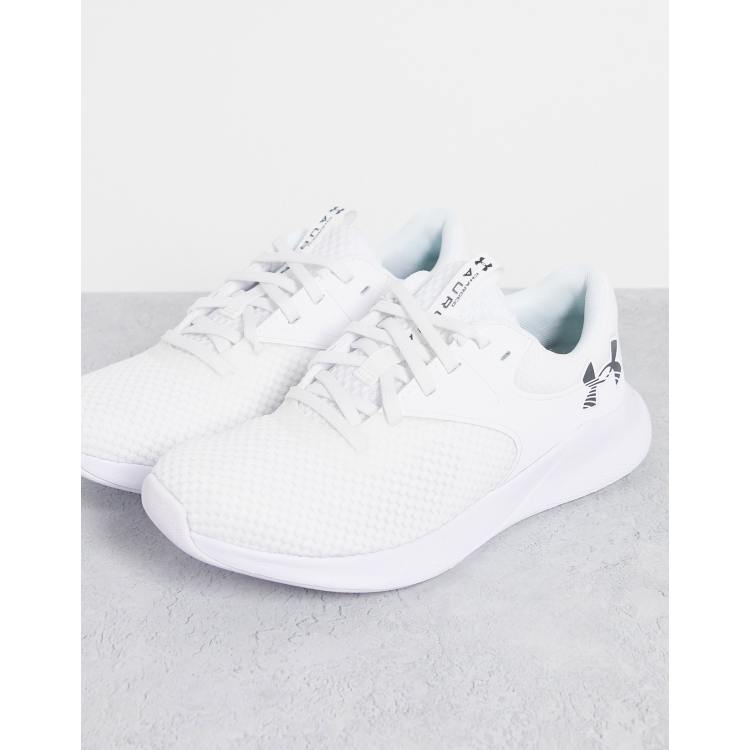 Under armour store womens white trainers