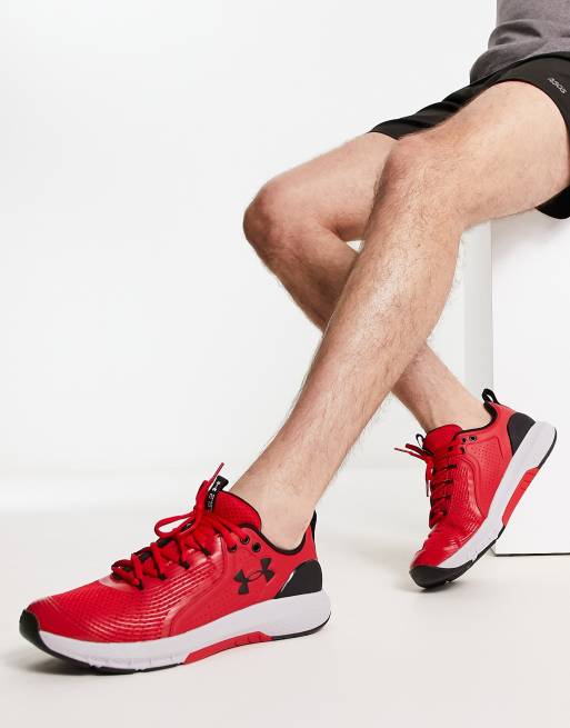 Red under armour shoes on sale men