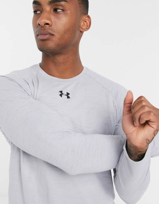 Under Armour Training logo long sleeve t-shirt in grey