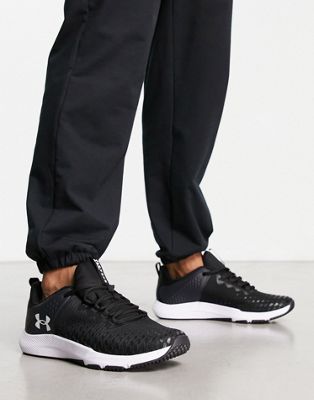 Under Armour Training Charged Engage 2 trainers in black and white