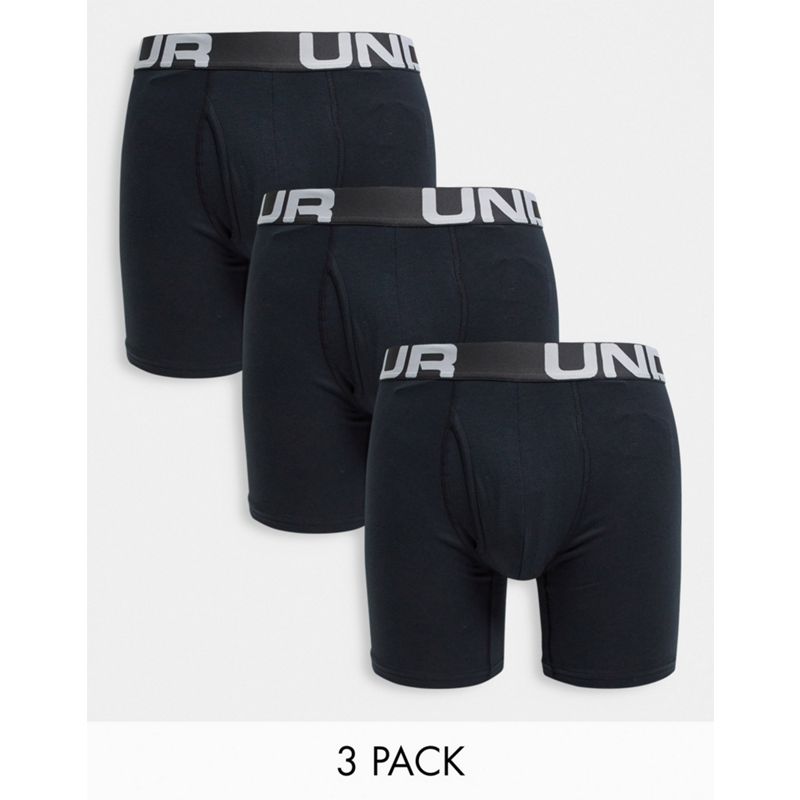 Under Armour – Training Charged – Unterhosen aus Baumwolle in Schwarz im 3er-Pack