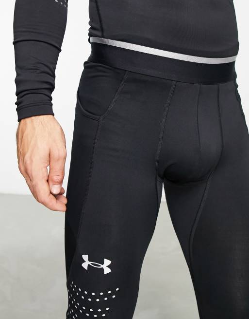 Under Armour Training – Cold Gear – Czarne legginsy z odblaskowymi