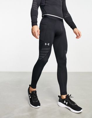 Under Armour Training Cold Gear leggings with reflective detail in navy