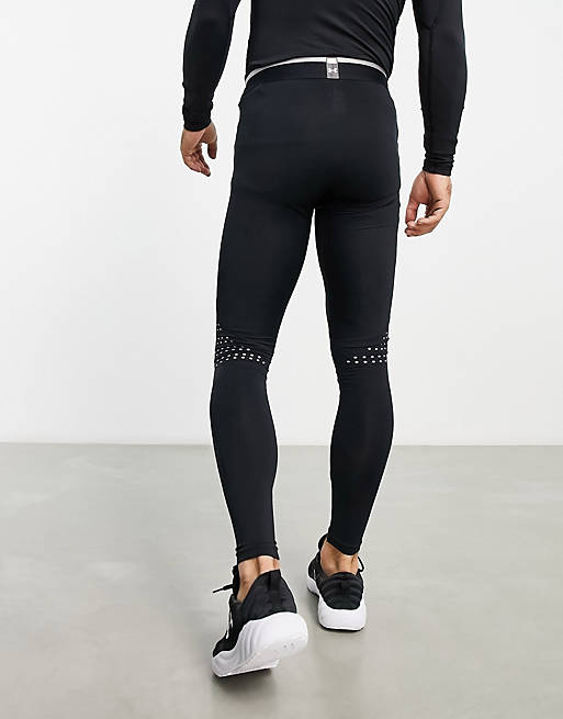 Under Armour Training Cold Gear leggings with reflective detail in black