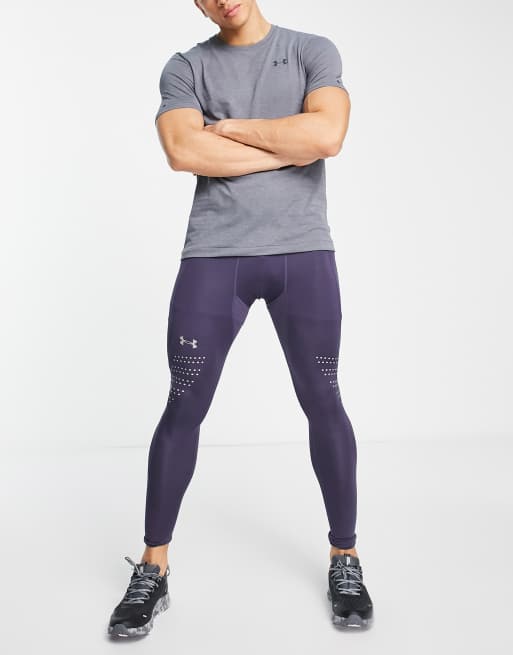 Under Armour Training Cold Gear leggings with reflective detail in navy