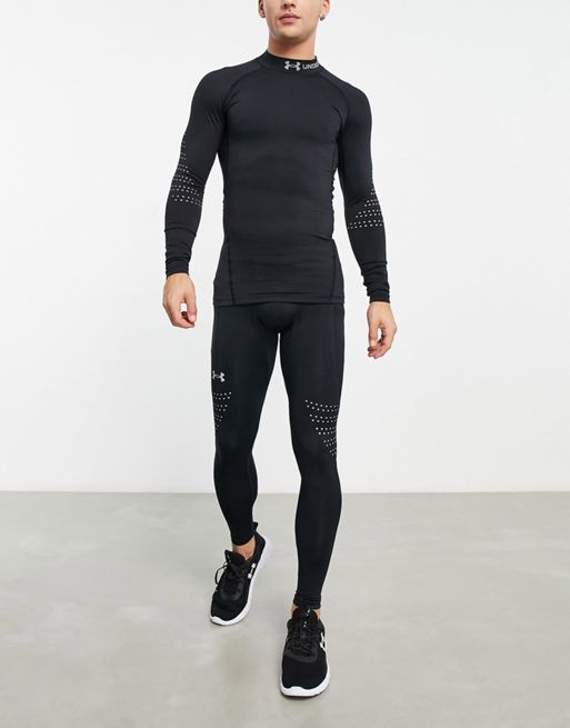 Under Armour Training Cold Gear mock neck long sleeve relfective