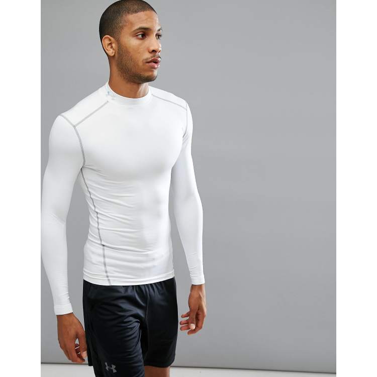 ASOS Armour Training neck in sleeve mock long | Under coldgear 1265648-100 white with top compression