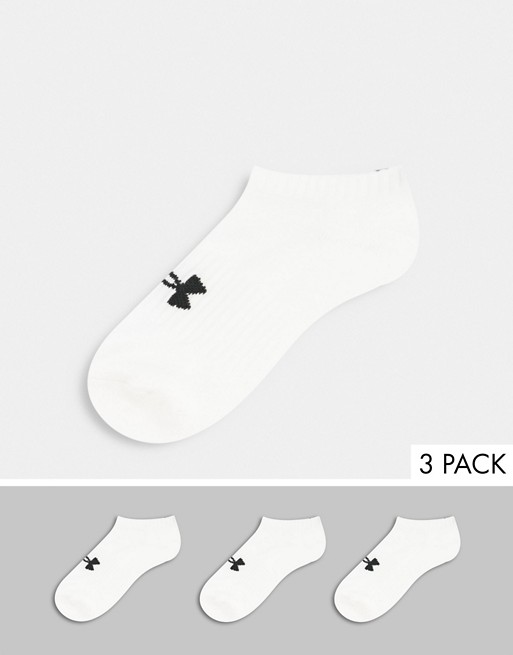 Under Armour Training Core 3 pack no show socks in white