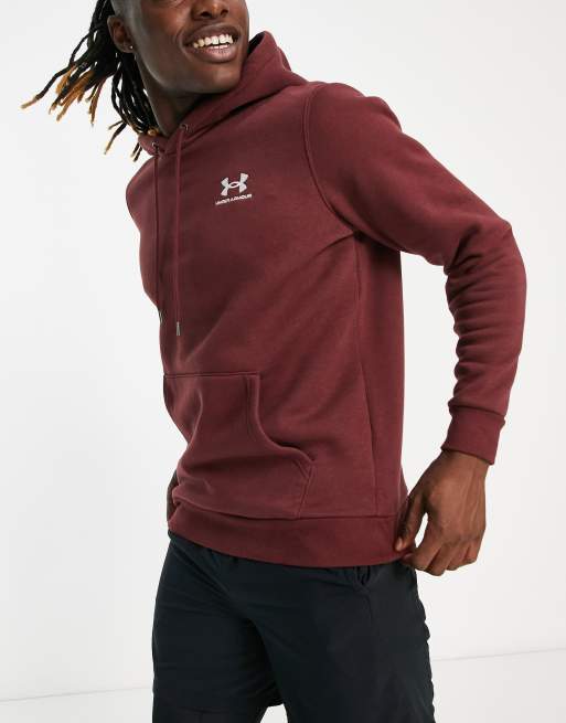 UNDER ARMOUR felpa cappuccio fleece essential bordeaux