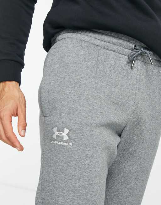 Under Armour Training Essential fleece joggers in dark grey