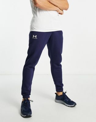 Under Armour Training Essential fleece joggers in navy