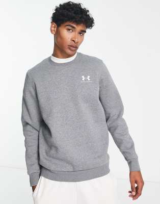 Sweatshirt Under Armour Essential Fleece Crew Mulher Mod Grey