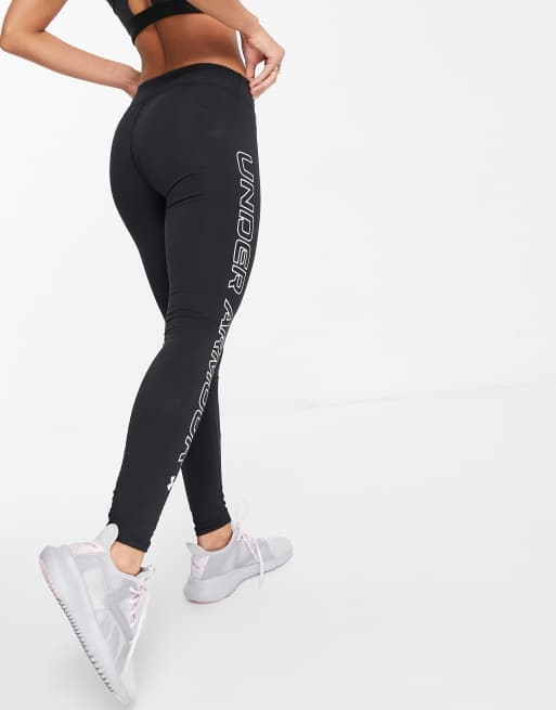 Under Armour – Training – Favourite – Leggings mit seitlichem Logo in Schwarz, 2 von 4