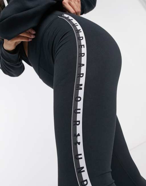 Under Armour Training - Favourite - Leggings neri con fettuccia laterale, 3 di 4