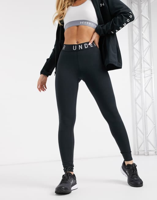 Under Armour waist band logo leggings in black