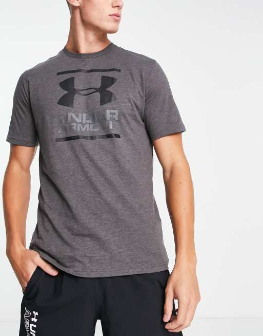 Under Armour - Training - Foundation - T-shirt met groot logo op de borst in grijs