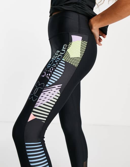 Under Armour Training Plus Heatgear graphic 7/8 crop leggings in black