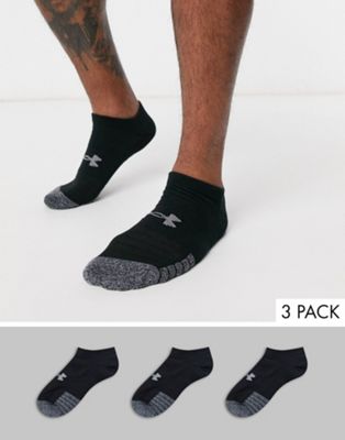 Heat Gear 3 pack trainer socks in black 