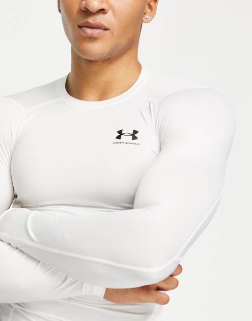 Under Armour Training – Heat Gear – Biały kompresyjny top z długimi rękawami, 3 z 4