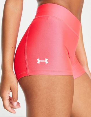 Under Armour Training Heat Gear mid rise shorts in hot pink