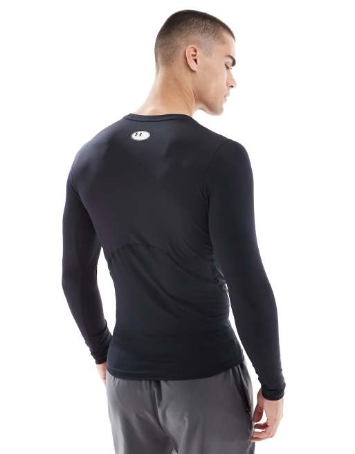 Under Armour - Training Heat Gear - Top nero a compressione a maniche lunghe, 2 di 4