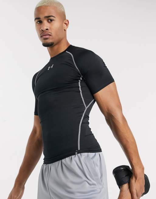 Under Armour Training HeatGear base layer logo T-shirt in black