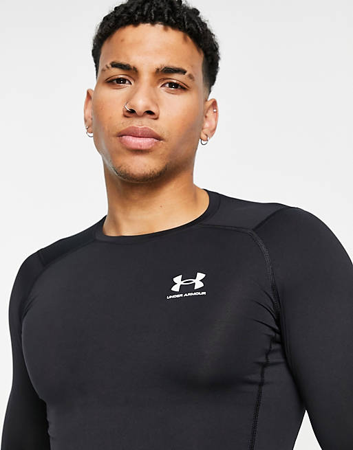 T-Shirts & Vests Under Armour Training HeatGear base layer long sleeve t-shirt in black 