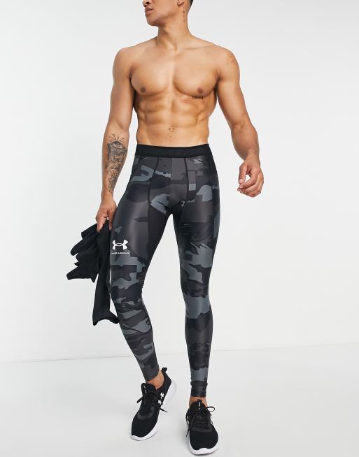 Black Under Armour HeatGear Grid Print Tights