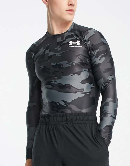 Under Armour Training HeatGear Iso Chill long sleeve top in black camo print