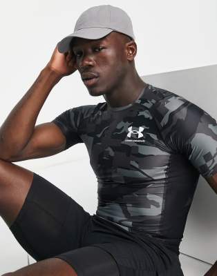 Under Armour Training HeatGear Iso Chill T-shirt in black camo print