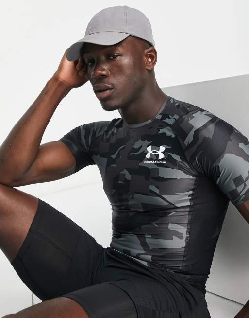 Mens Under Armour black Iso-Chill Camouflage Compression T-Shirt