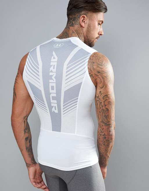 Under Armour Training HeatGear SuperVent Compression Vest In White  1289565-100