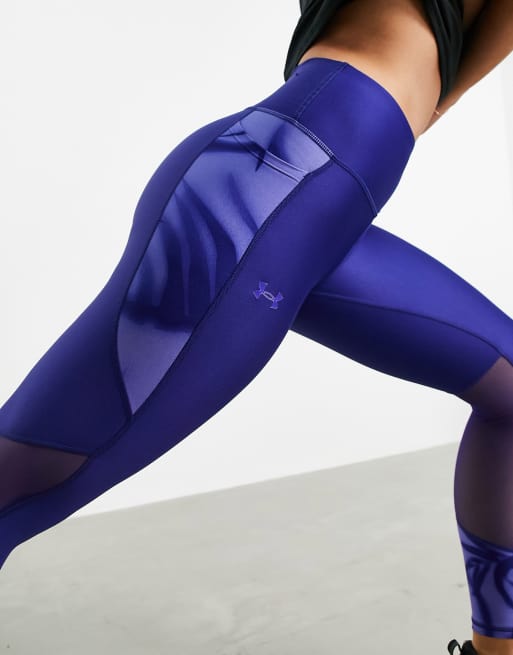 Under Armour Training Heatgear tonal 7/8 crop leggings in blue