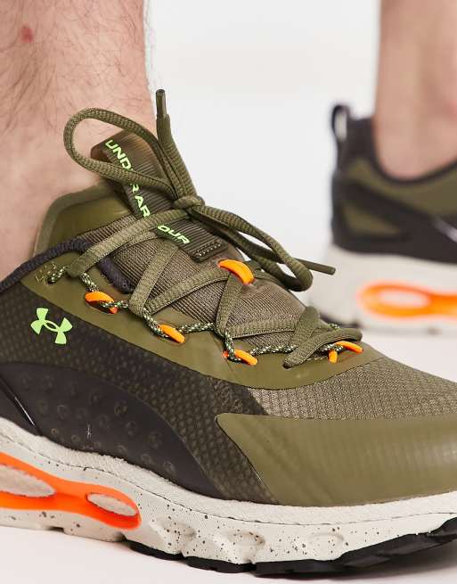 Khaki under armour trainers sale