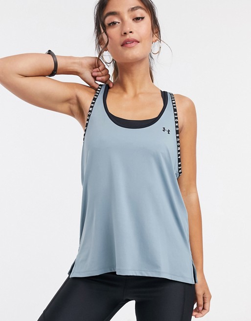 Under Armour Training knockout vest in turquoise