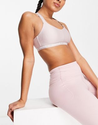 Under Armour Training light support crossback sports bra in light pink