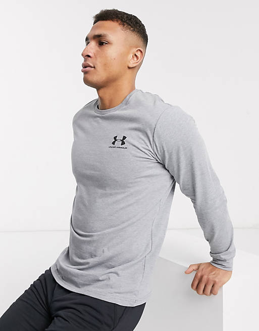 Under Armour Training logo long sleeve t-shirt in grey | ASOS