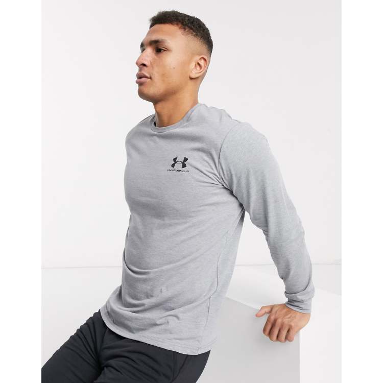 Under Armour Training logo long sleeve t-shirt in grey