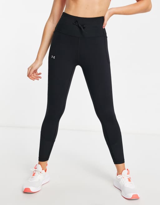 Black Rib Drawstring Waist Leggings