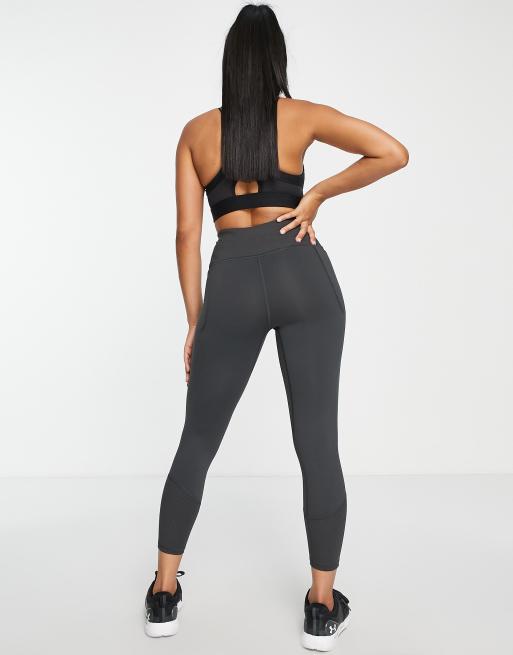 Black Rib Drawstring Waist Leggings