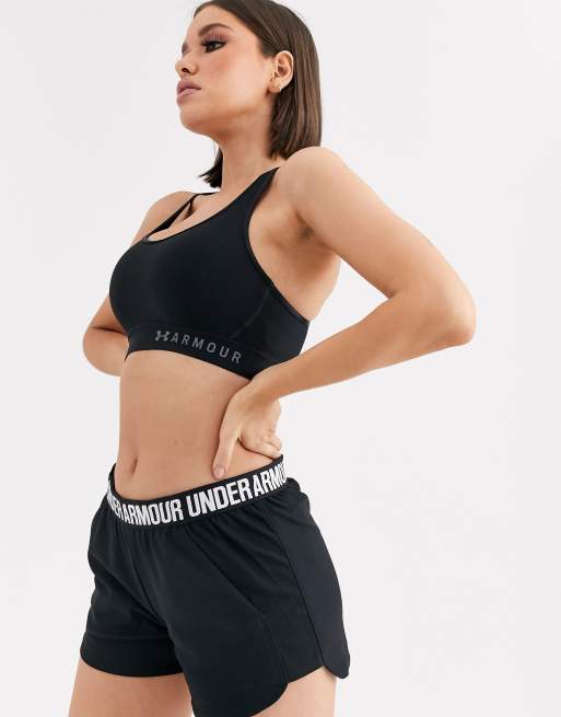 Puma mid-impact strong sports bra in black