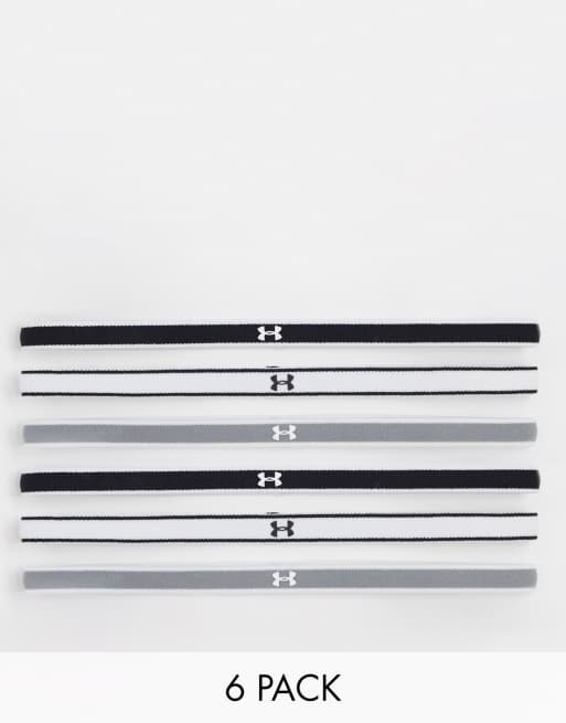 Under Armour – Training – Mini-Stirnbänder in Schwarz und Weiß im 6er-Pack