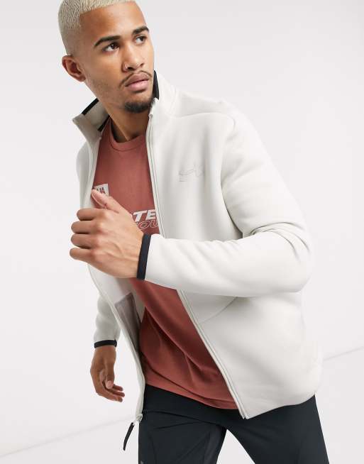 Under Armour Training move track jacket in white ASOS