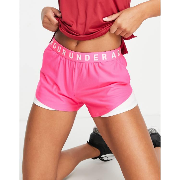 Under Armour Training Play Up 3.0 shorts in hot pink