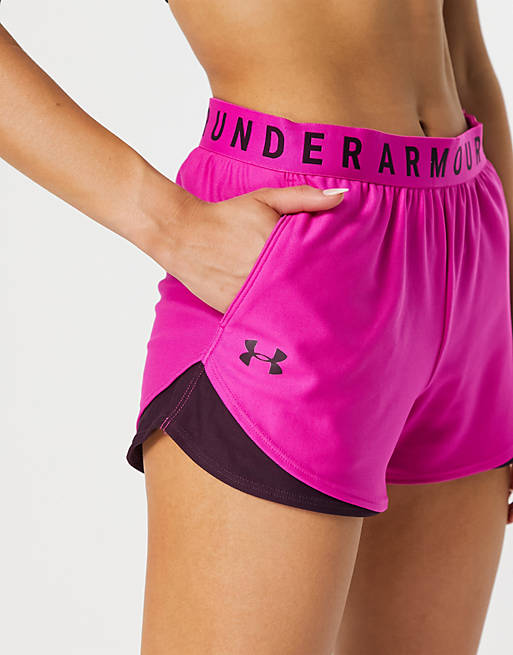 Under Armour Training Play Up shorts 3.0 in pink | ASOS