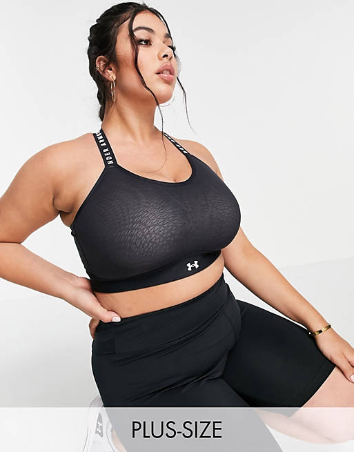 Under Armour Training Plus Infinity mid support sports bra in black
