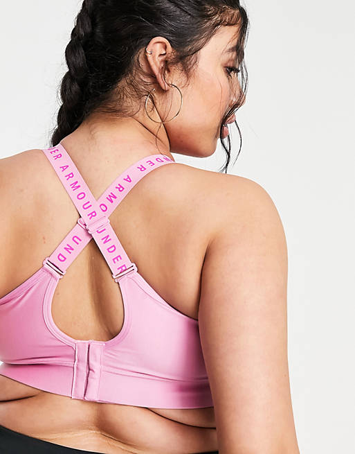  Under Armour Training Plus Infinity mid support sports bra in pink 