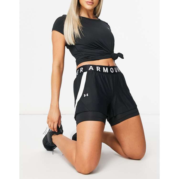 Under Armour Training Ply Up 2-in-1 shorts in black